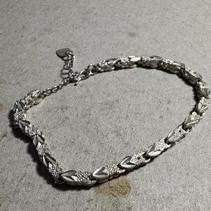 Chloe Silver Plated Leaf Pattern Bracelet